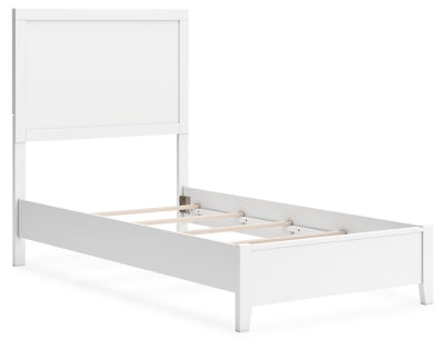 Binterglen Twin Panel Bed Frame - Sturdy Wooden Platform Bed with Headboard & Footboard, Modern Minimalist Design for Small Spaces - Perfect for Kids Rooms, Guest Bedrooms & Dormitories