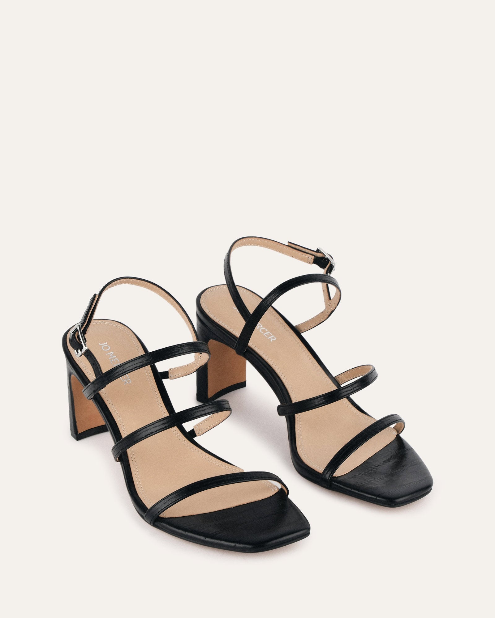 NIX Women's Black Lizard Print Mid Heel Sandals - Comfortable Summer Dress Shoes for Weddings, Parties & Office Wear