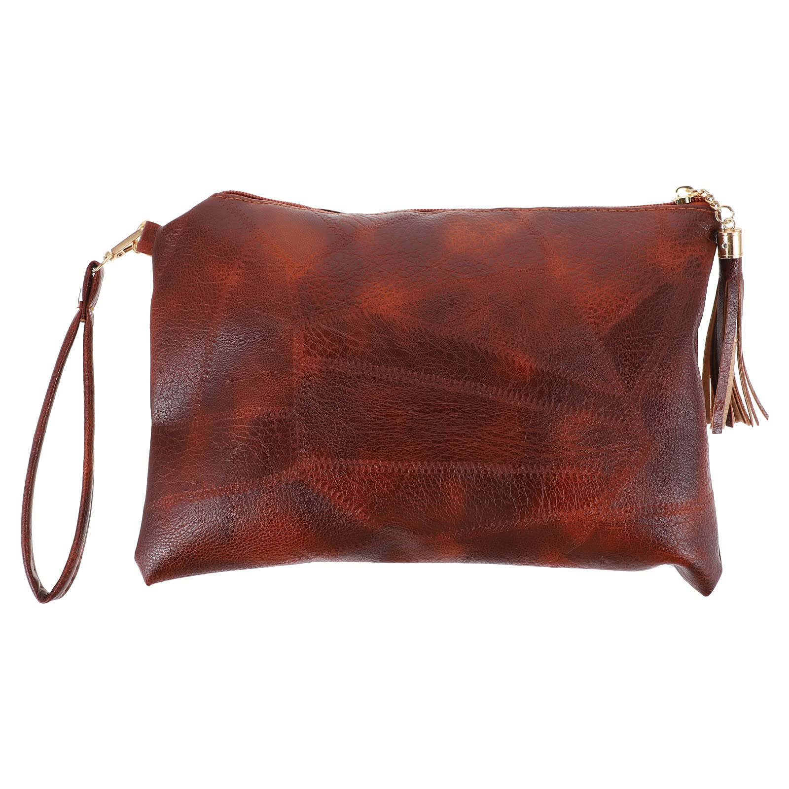 LUOZZY Leather Business Bag with Tassel - Stylish Handheld Work Bag for Professionals, Dark Brown - Perfect for Office, Meetings & Business Travel