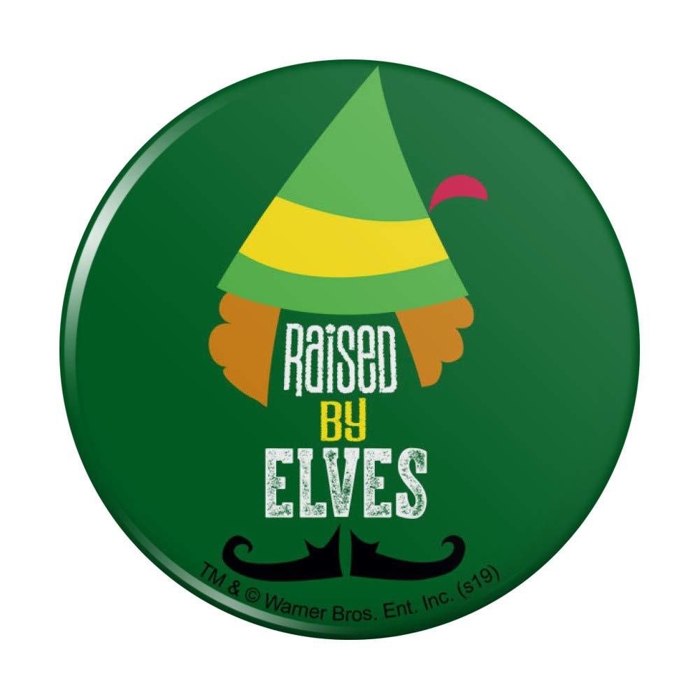 Elf Movie Inspired Raised by Elves Kitchen Fridge Magnet - Funny Christmas Decoration for Refrigerator, Office & Home Decor