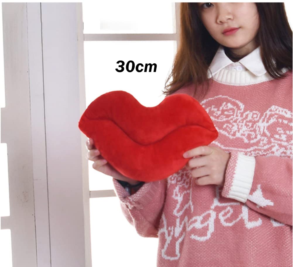Red Velvet Lip Shaped Throw Pillow - Hot Pink Decorative Cushion for Bedroom & Living Room - 50cm Funky Love Pillow - Perfect for Valentine's Day Gifts, Girls' Dorm Decor, and Photo Props
