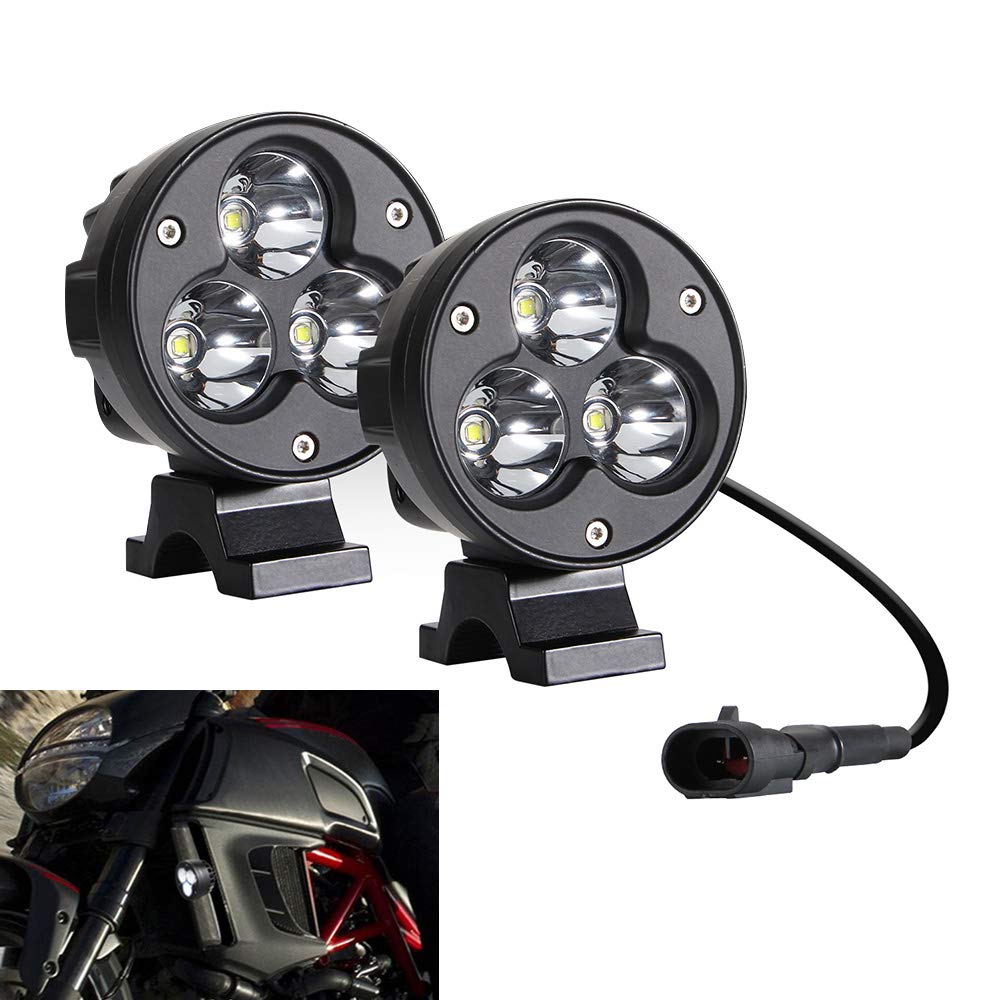 Fesjoy 3 Inch 60W LED Pod Lights - Spot Beam Driving Lights for Motorcycle, ATV, Truck & Tractor - Waterproof Fog Lights for Off-Road, Work & Night Driving (2 Pack)