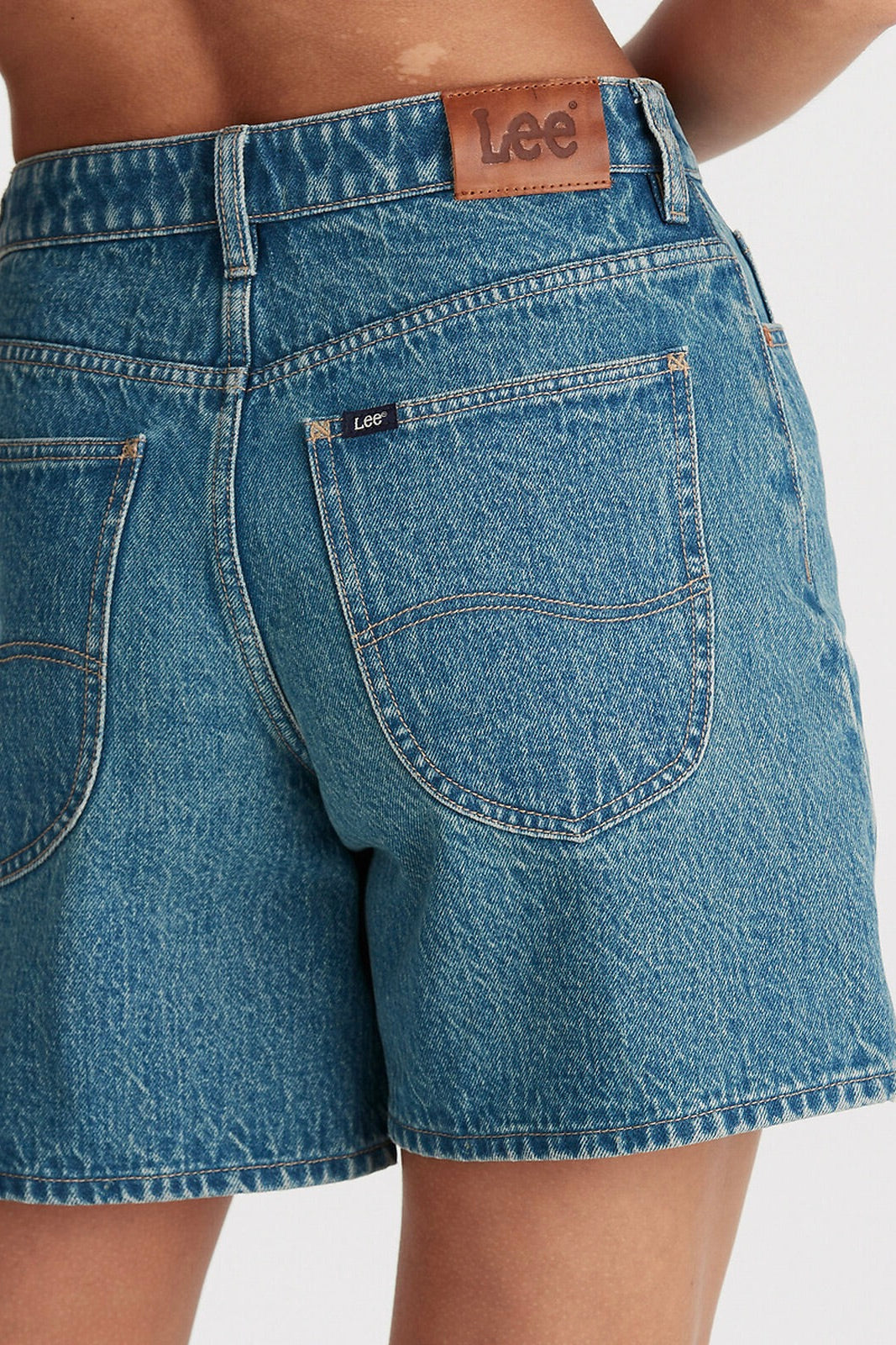 Indigo Pool Denim Mid Relaxed Shorts for Men - Comfortable Casual Wear for Summer, Beach, and Poolside Relaxation
