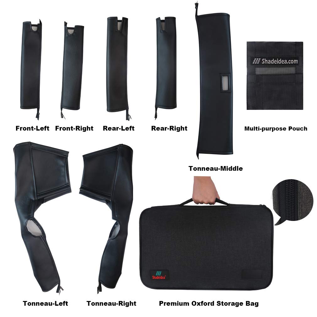 Shadeidea Roll Bar Padding for Jeep Wrangler JL Unlimited & 4 Door 2018-2023 - Black Vinyl Foam Laminated Protection Cover Kit | Fits JLU Sahara Rubicon Models | Durable Off-Road Accessory with 3 Year Warranty | Perfect for Trail Riding & Daily Commuting