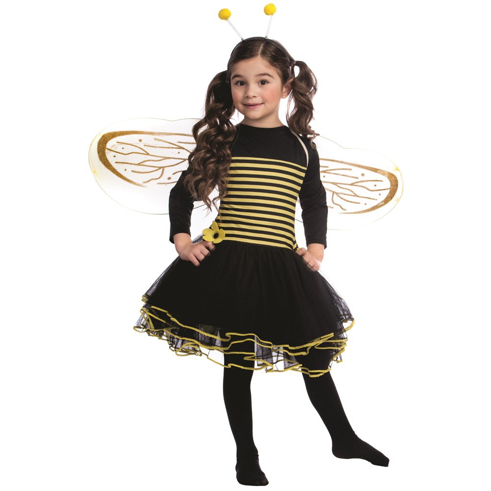 Girls Bumblebee Costume - Adorable Bumble Bee Dress for Kids Halloween, Cosplay, Dress-Up & Birthday Parties
