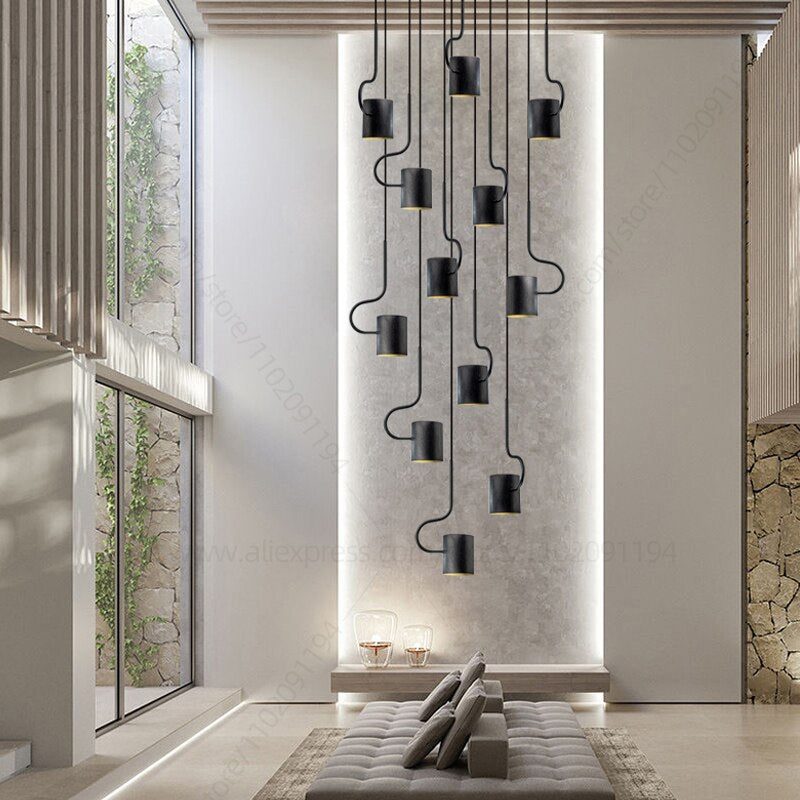 Vortex Hook Chandelier - Modern Ceiling Light Fixture for Living Room, Bedroom & Dining Room | Energy Efficient LED Lighting for Home Decor