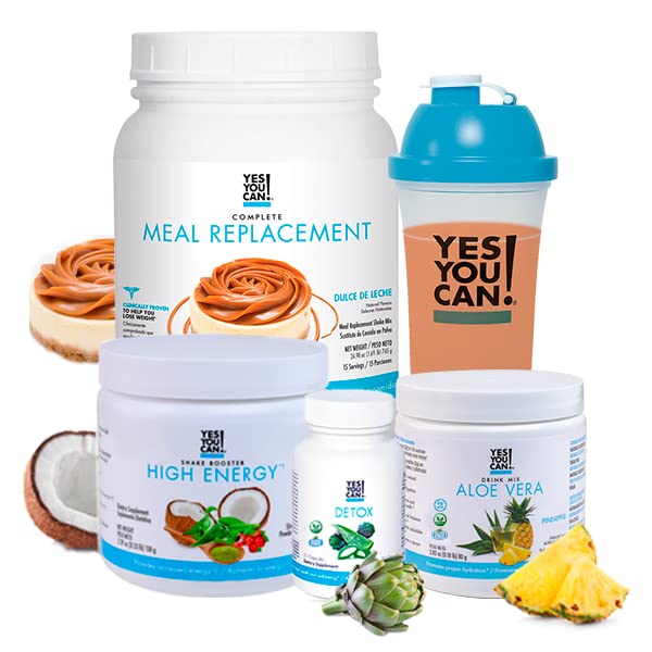Yes You Can! Detox Plus Kit - Meal Replacement Shake (Dulce de Leche & Aloe Vera Mango Flavors) | High Protein Powder, Energy Booster & Aloe Detox Supplement for Weight Loss & Wellness | Perfect for Busy Professionals, Gym Lovers & Healthy Lifestyle