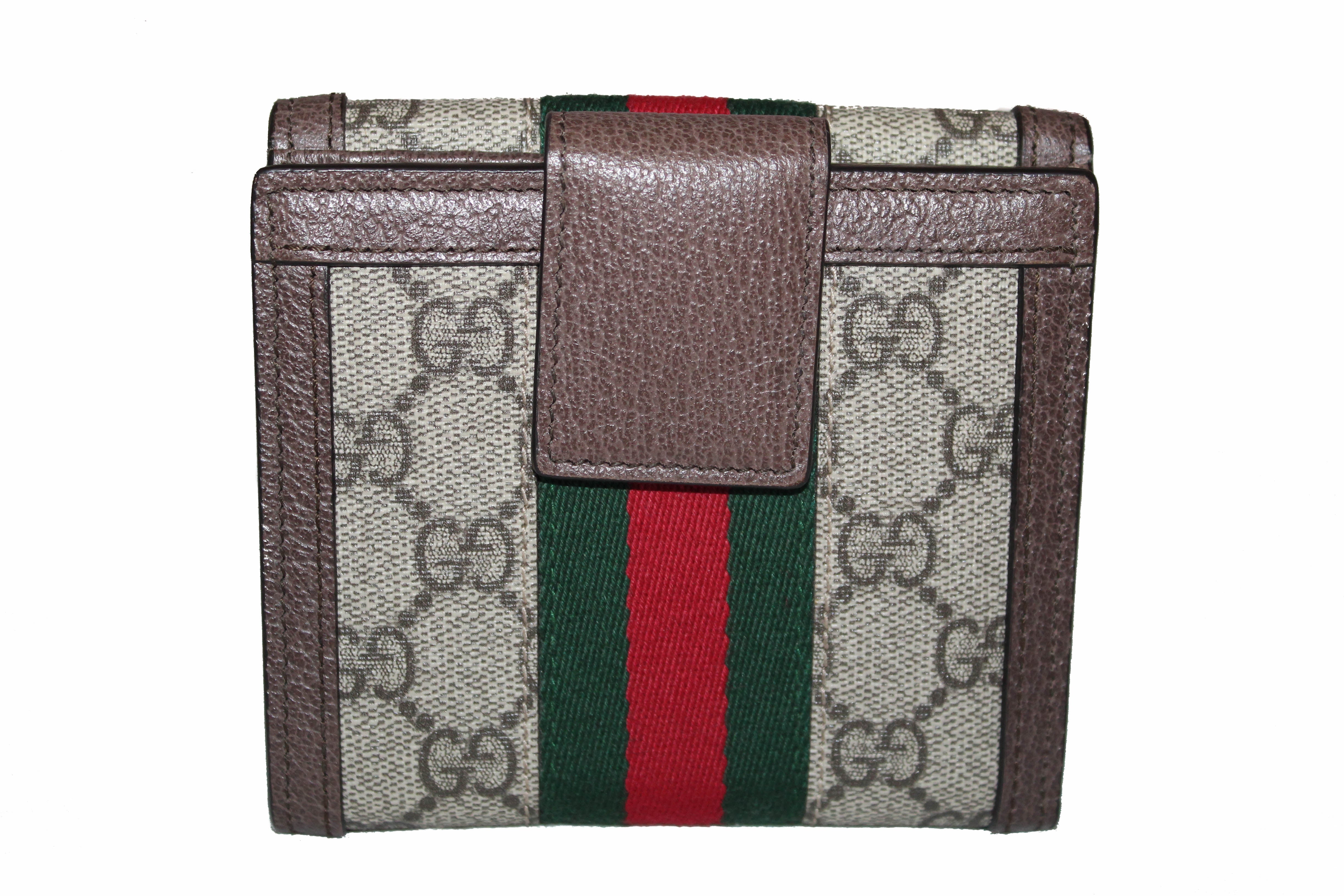 Authentic New Gucci Ophidia GG French Flap Wallet for Women - Luxury Leather Zip Around Wallet with GG Monogram - Perfect for Everyday Use, Travel & Gift Giving