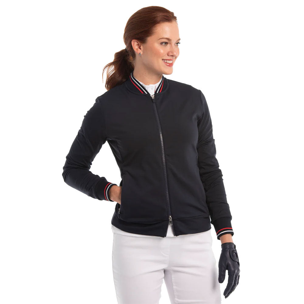 EP New York Mandarin Collar Women's Golf Jacket - Lightweight Waterproof Windbreaker for Outdoor Sports & Casual Wear