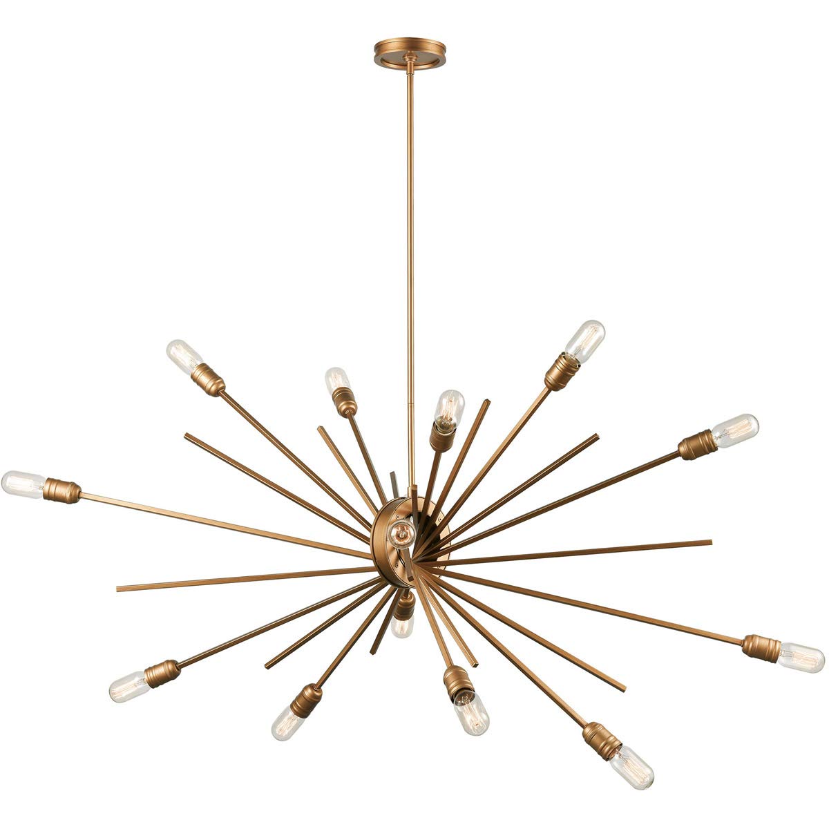 Xenia 14-Light Matte Gold Chandelier - Modern Kitchen Island Lighting Fixture for Dining Room & Farmhouse Decor