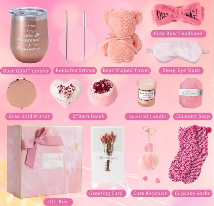 13-Piece Relaxing Spa Care Gift Set for Women - Perfect Christmas, Birthday, or Mother's Day Gift for Mom, Sister, Best Friend - Ideal for Home Spa Nights, Self-Care Sundays, and Stress Relief
