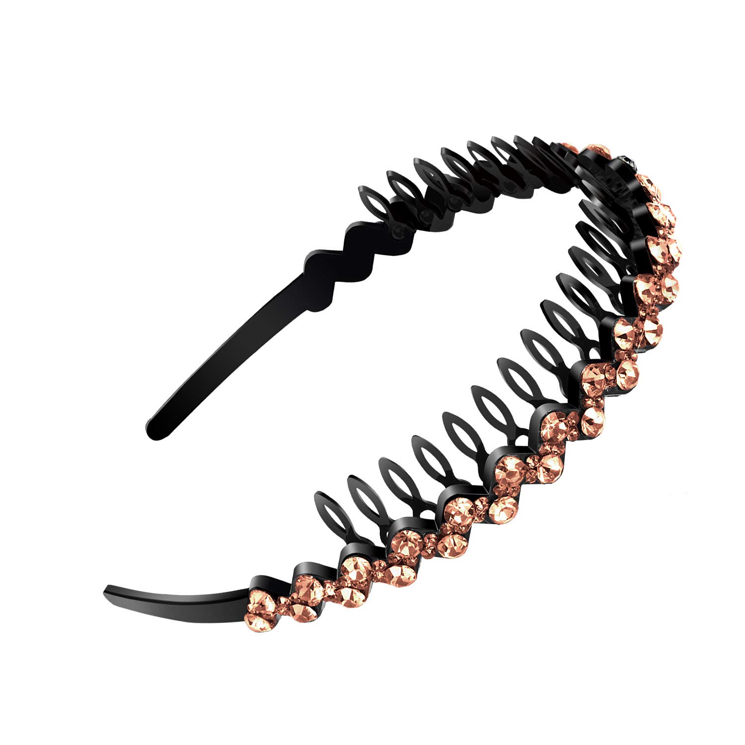 Yaomiao 4-Pack Rhinestone Crystal Hair Hoop Headbands for Women & Teens - Sparkling Wave Design Hair Accessories for Parties, Weddings & Daily Wear