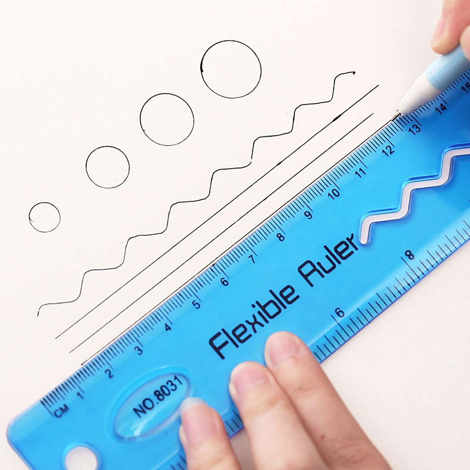 Flexible Ruler 12 Inch/30cm - Bendable Soft Ruler for Kids & Adults - Unbreakable Shatterproof Clear Plastic Straight Edge Ruler - Perfect for School, Office, Sewing & DIY Crafts