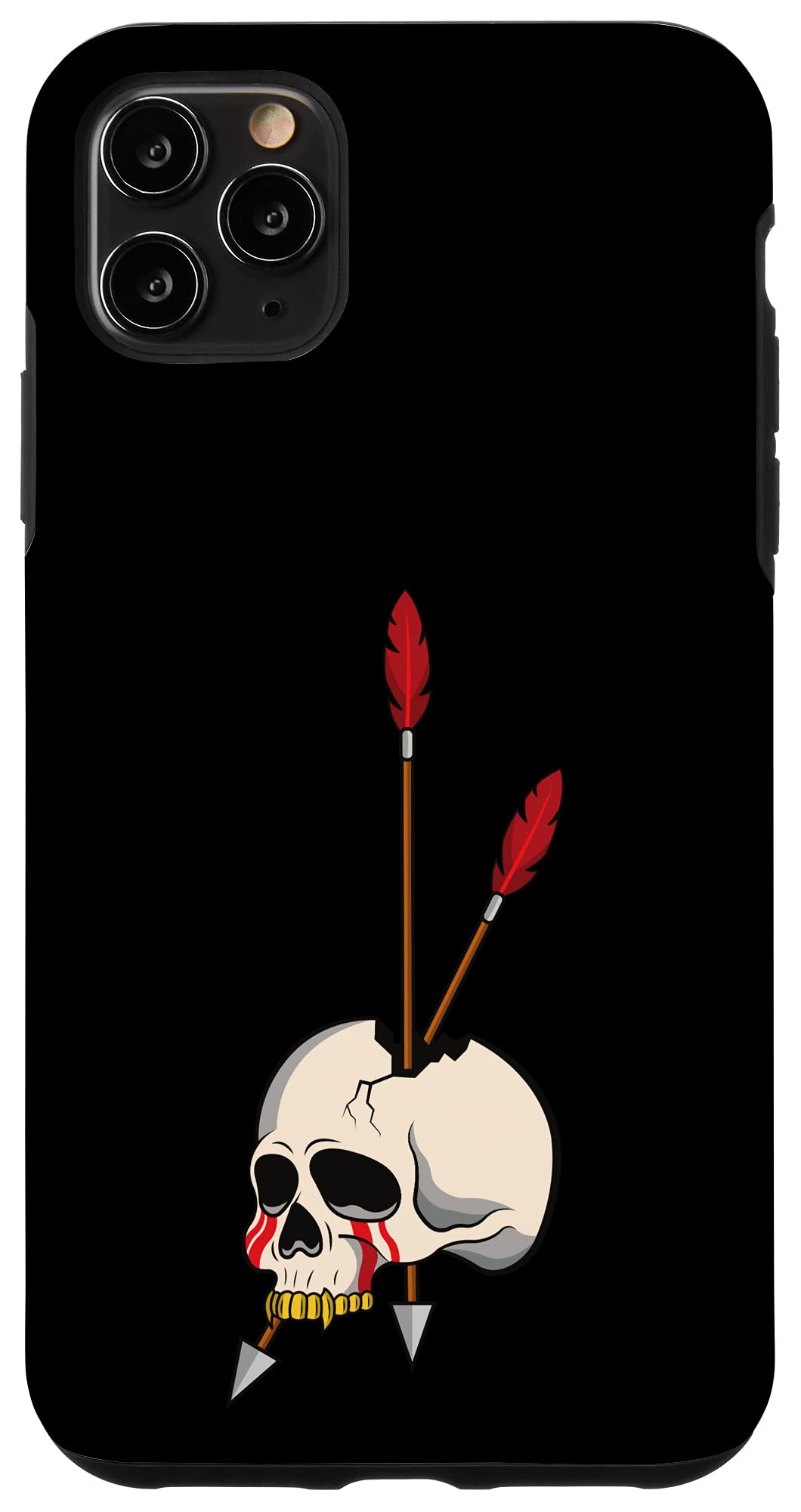 iPhone 11 Pro Max Case - Skull & Arrows Native American Design, Gothic Blood Aesthetic Protective Cover | Perfect for Halloween, Goth Fashion & Cultural Enthusiasts