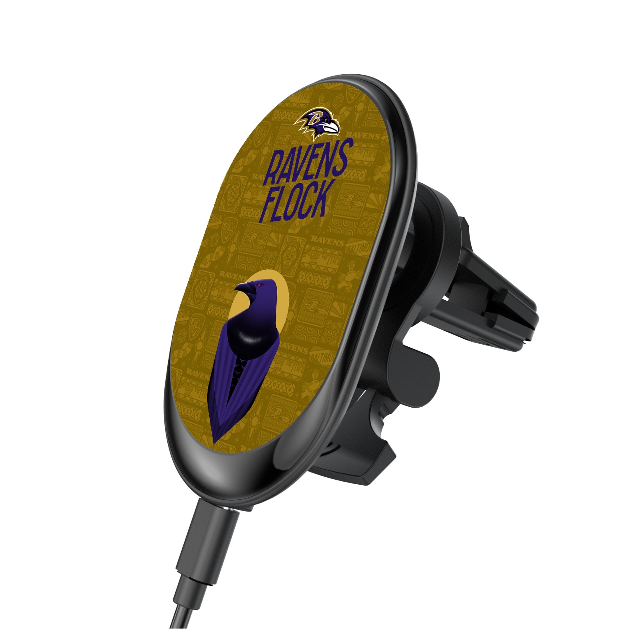 Baltimore Ravens 2024 Limited Edition Wireless Car Charger with Fast Charging - Perfect for NFL Fans & Road Trips