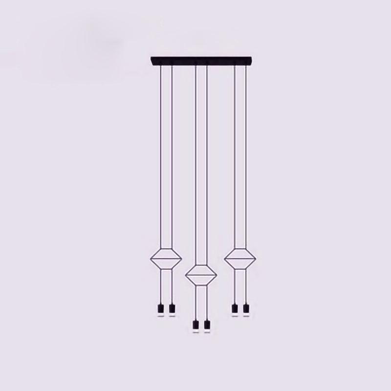 Modern Line Art Pendant Light - Minimalist Geometric Ceiling Lamp for Dining Room, Kitchen Island & Living Room Decor - Adjustable Hanging Light Fixture with Artistic Design