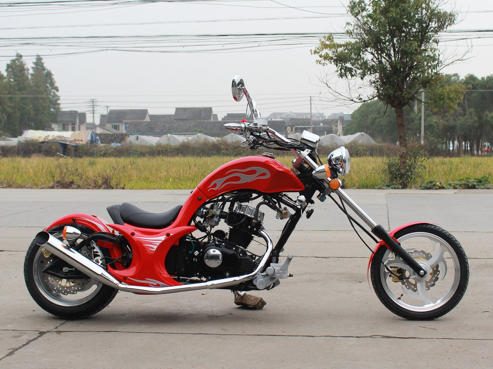 Venom Villain 250cc Chopper Motorcycle - 5-Speed Manual Transmission for Cruising & Adventure Riding