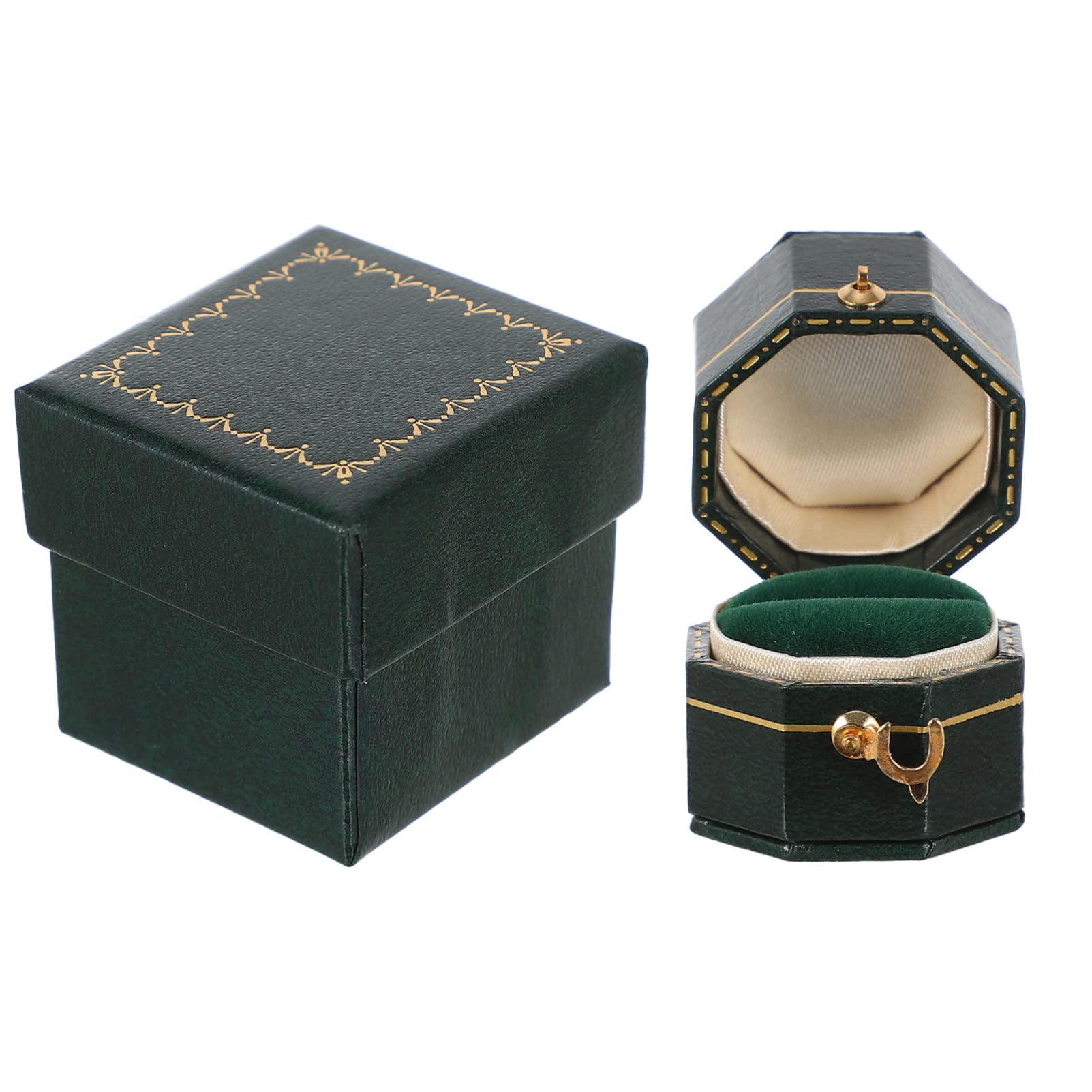 Vintage Jewelry Ring Box - Handmade Wedding Ring Holder for Engagement & Travel Storage