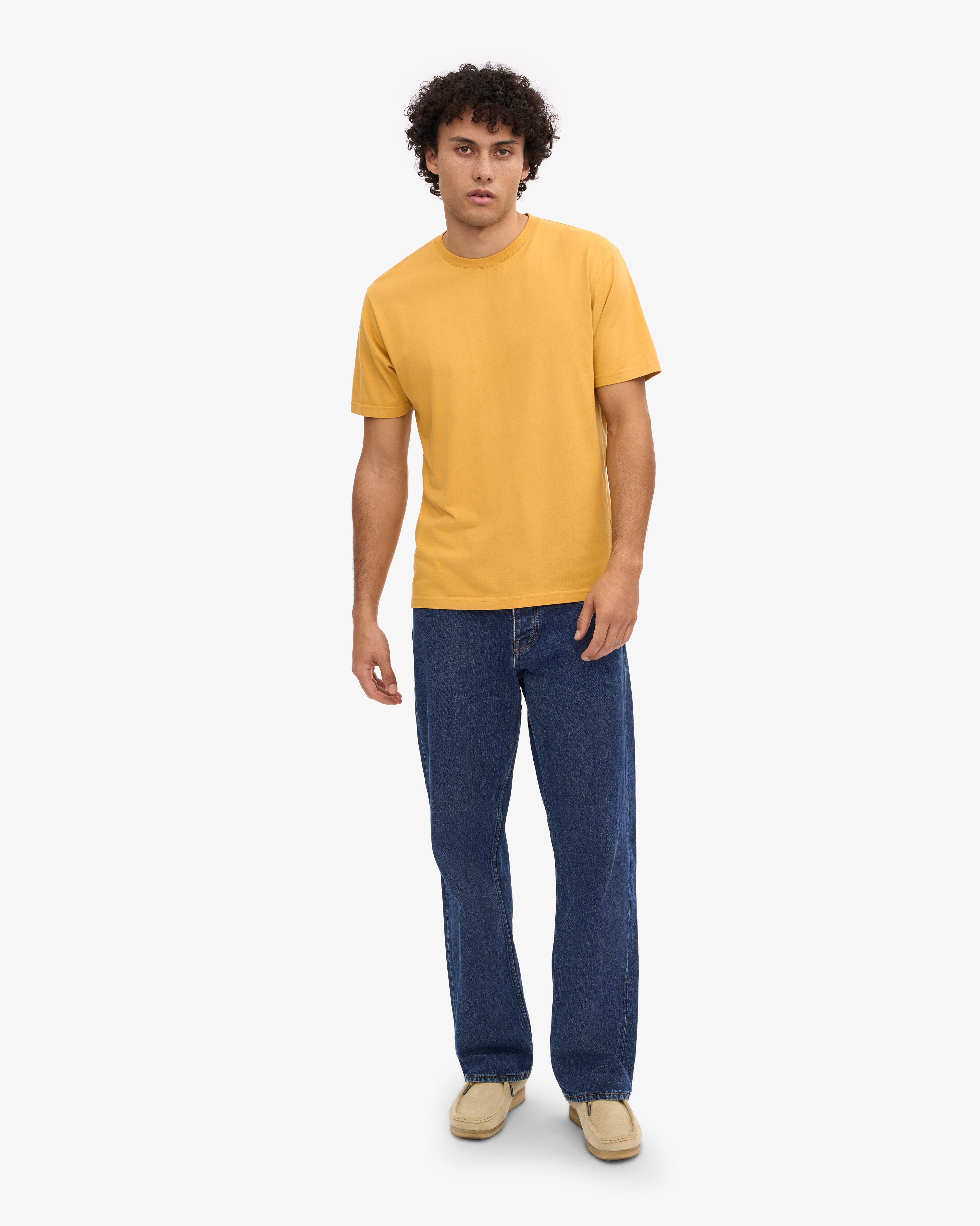 Classic Organic Cotton T-Shirt in Burned Yellow | Eco-Friendly & Soft | Perfect for Casual Wear & Sustainable Fashion