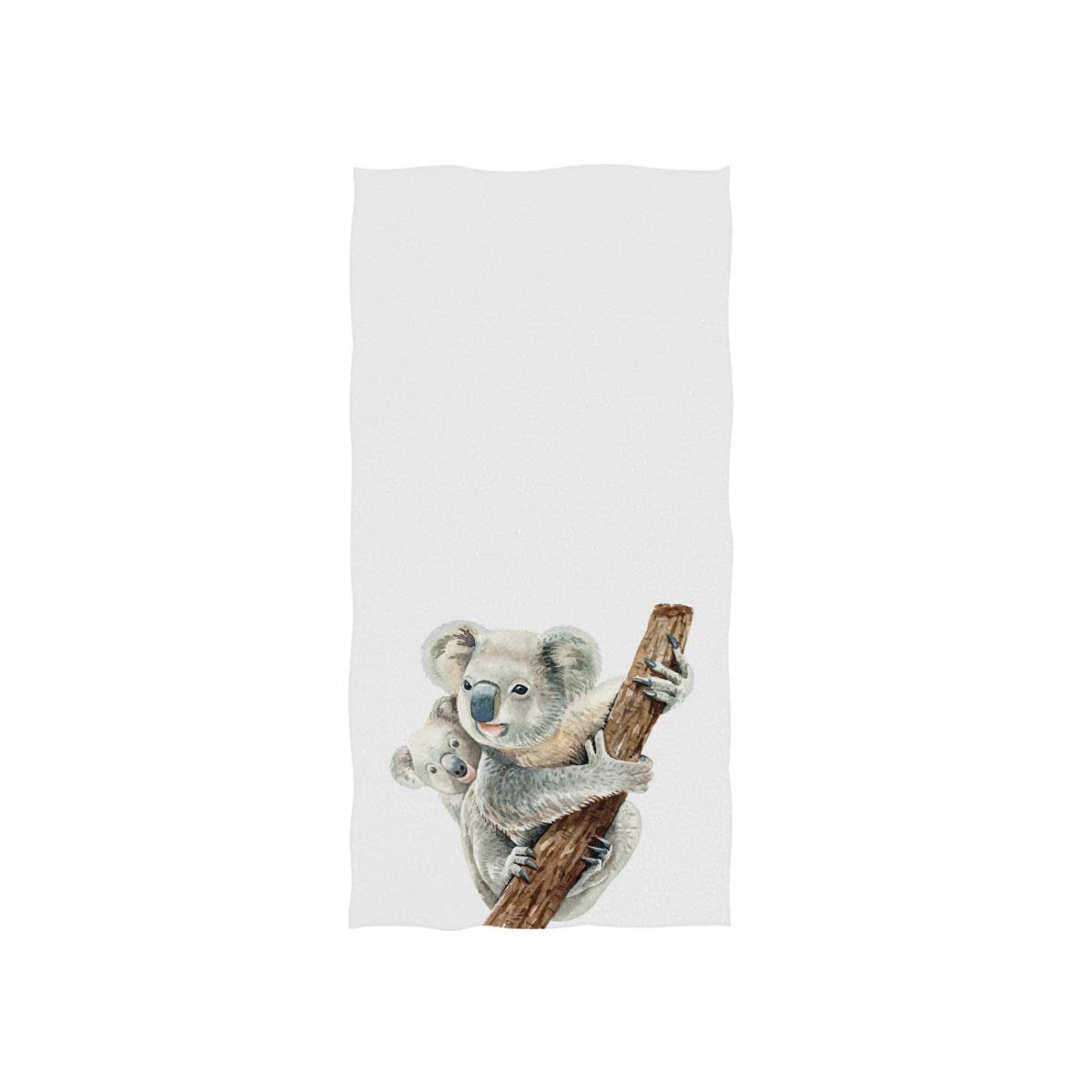 Soft Absorbent Koala Print Baby Hand Towel 30x15 Inch - Cute Watercolor Koala on Tree Branch Design for Nursery, Baby Shower & Bathroom Decor | Ideal for Newborn Care, Toddler Bath Time & Guest Bathroom | Perfect Baby Gift, Kids Bath Accessory & Nursery Essentials