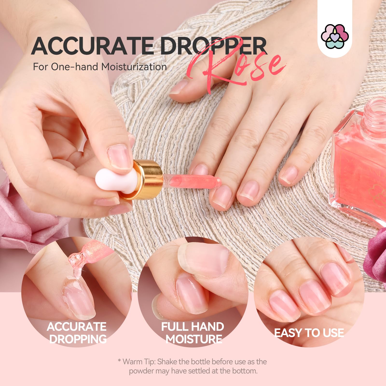 Saviland 40ml Jojoba Nail Cuticle Oil with Vitamins B & E - Hydrating & Repairing Dry Cuticles, Rose Scented Nail Care with Dropper for Professional Manicures & At-Home Nail Treatments