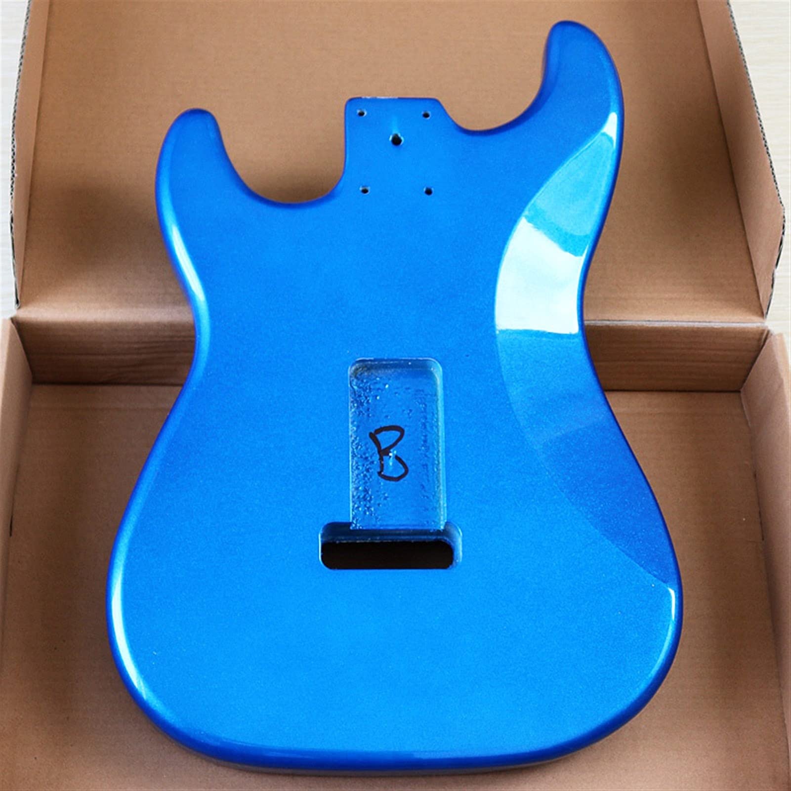 DIY Electric Guitar Kit - Metallic Blue Poplar Wood Guitar Body & Barrel for Beginners & Hobbyists | Perfect for Home Studio, Live Performances & DIY Projects