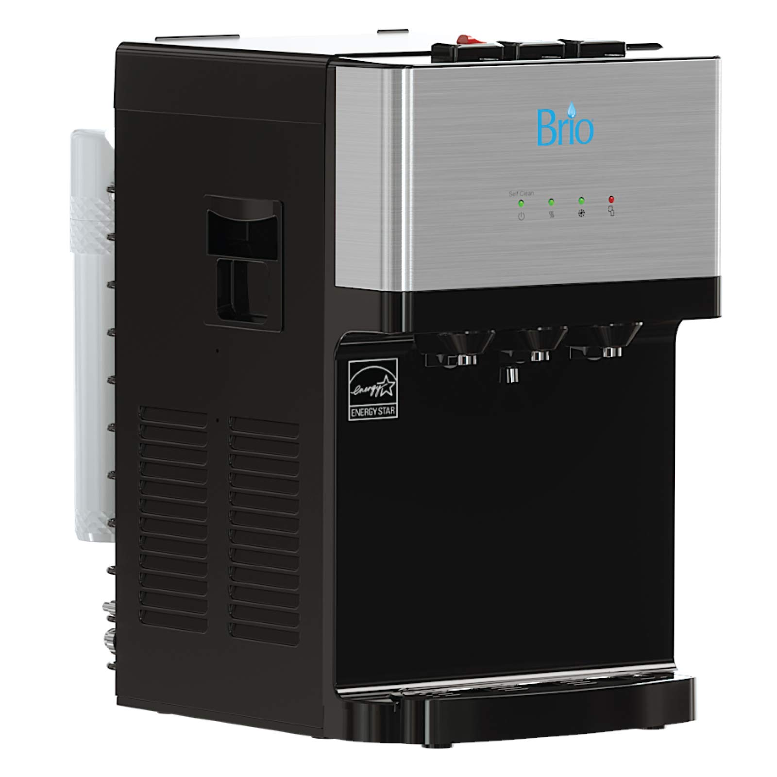Brio Countertop Self-Cleaning Bottleless Water Cooler Dispenser with 3-Stage Filtration System - Hot, Cold & Room Temperature Water Purifier for Home & Office - UL/Energy Star Certified (Includes Free Replacement Filters) - Perfect for Kitchens, Break Rooms and Workspaces