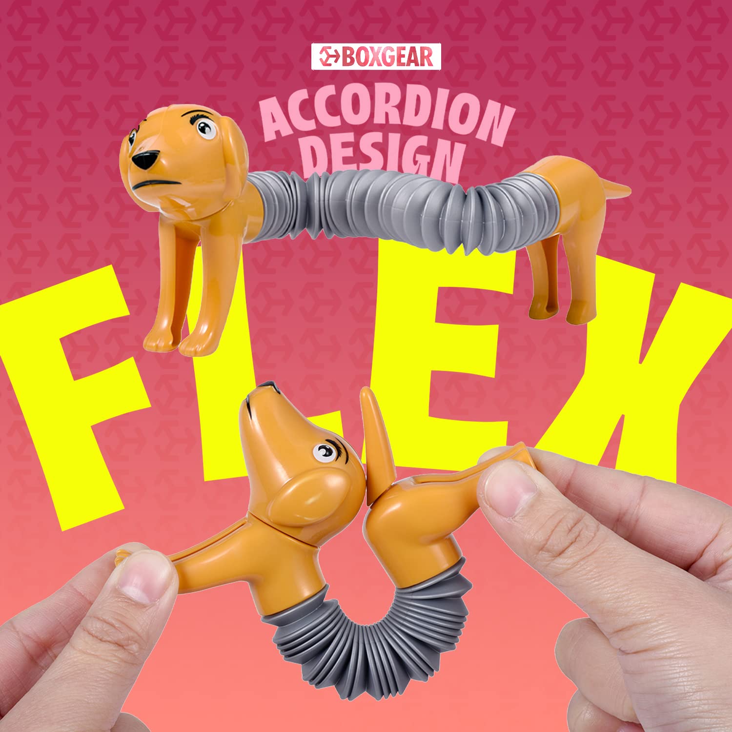 **Boxgear 5-Pack Mixed Animal Pop Tubes - Cute Sensory Fidget Toys for Kids, Stress Relief & Anxiety Relief with Popping Sounds - Fun Spring Toys for Toddlers, Boys & Girls - Perfect for Classroom, Travel, and Home Play**