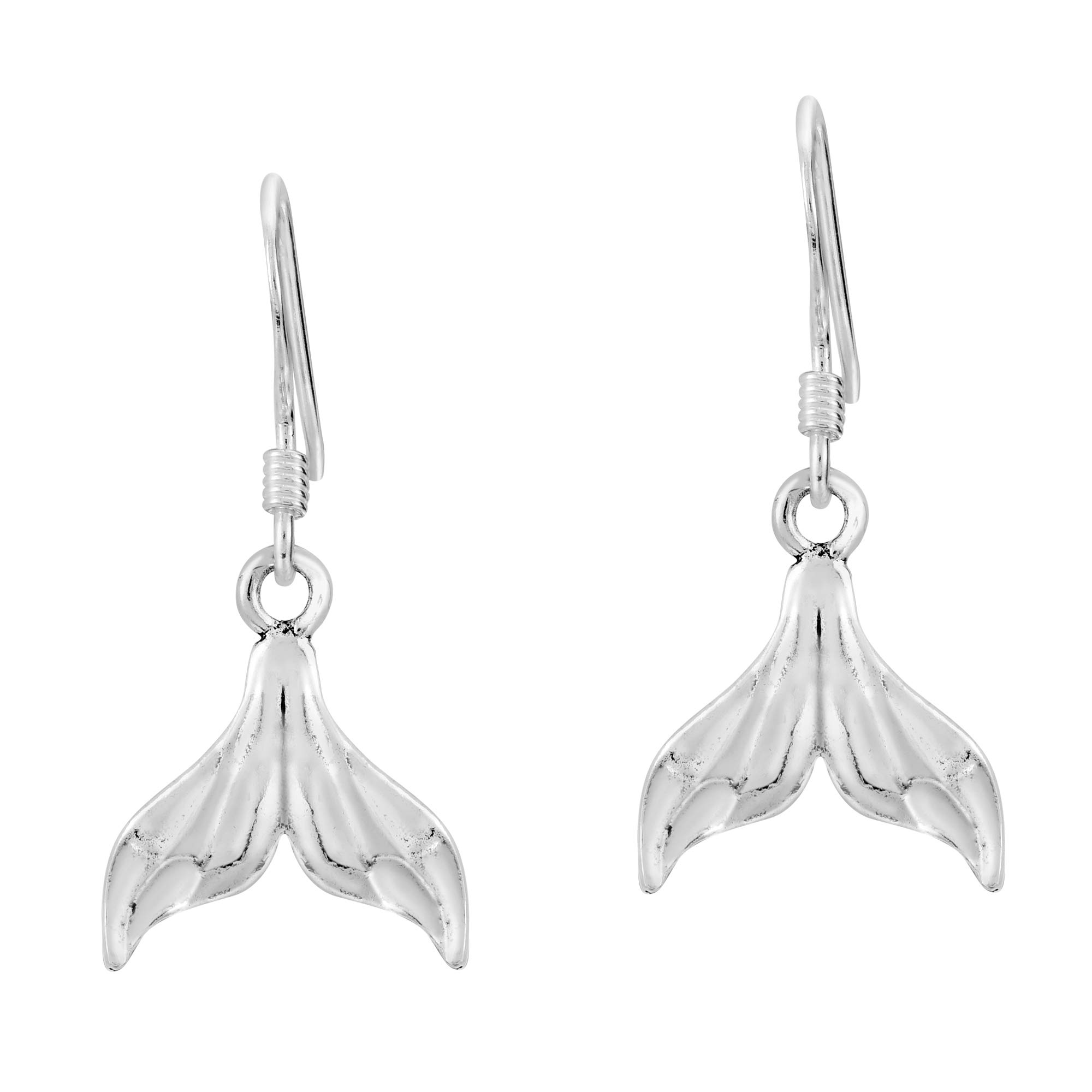AeraVida .925 Sterling Silver Mermaid Tail Dangle Earrings for Women | Under The Sea Jewelry | Perfect for Beach Parties, Mermaid Themed Events & Gifts