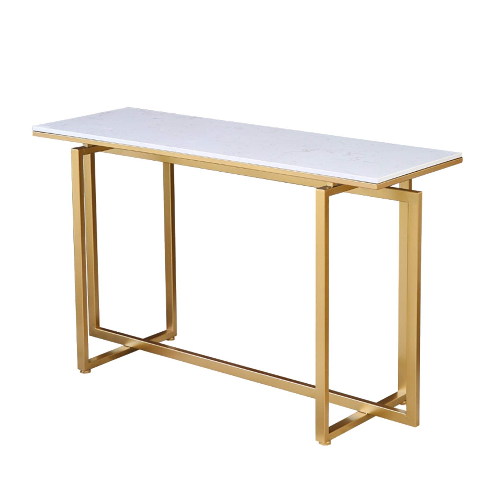 Modern Marble Console Table - Slim Metal Sofa Side Table for Living Room, Narrow Wall Table - Perfect for Entryway, Hallway & Home Decor