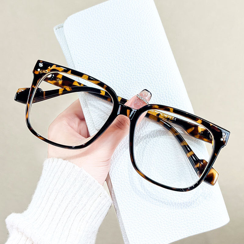 Stylish Women's Large Frame Ultra Lightweight Anti Blue Light Reading Glasses - Perfect for Computer Work, Reading & Screen Time