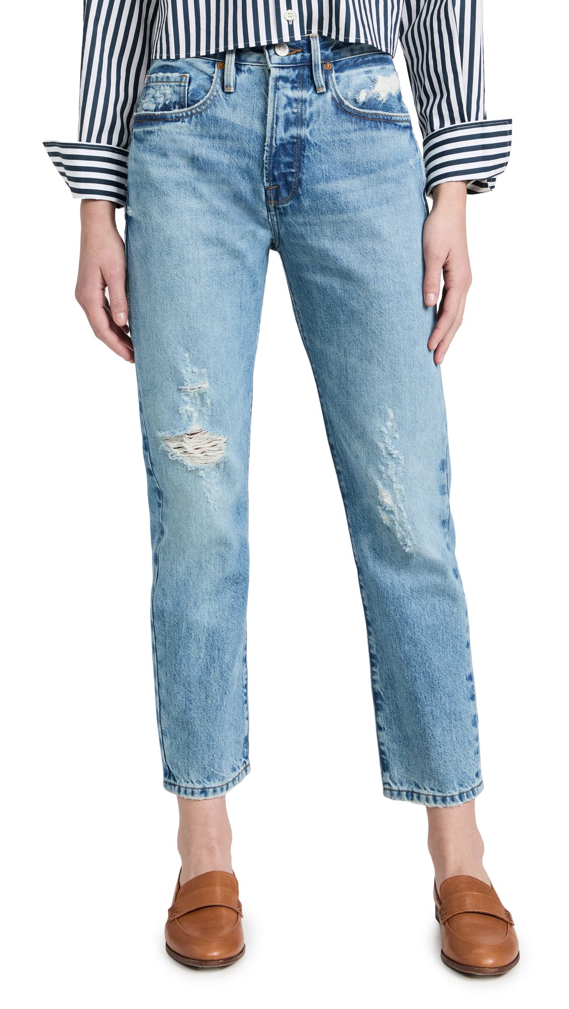 FRAME Women's Le Original High-Rise Skinny Jeans - Stretch Denim Pants for Everyday Comfort & Style | Perfect for Work, Casual Outings & Date Nights