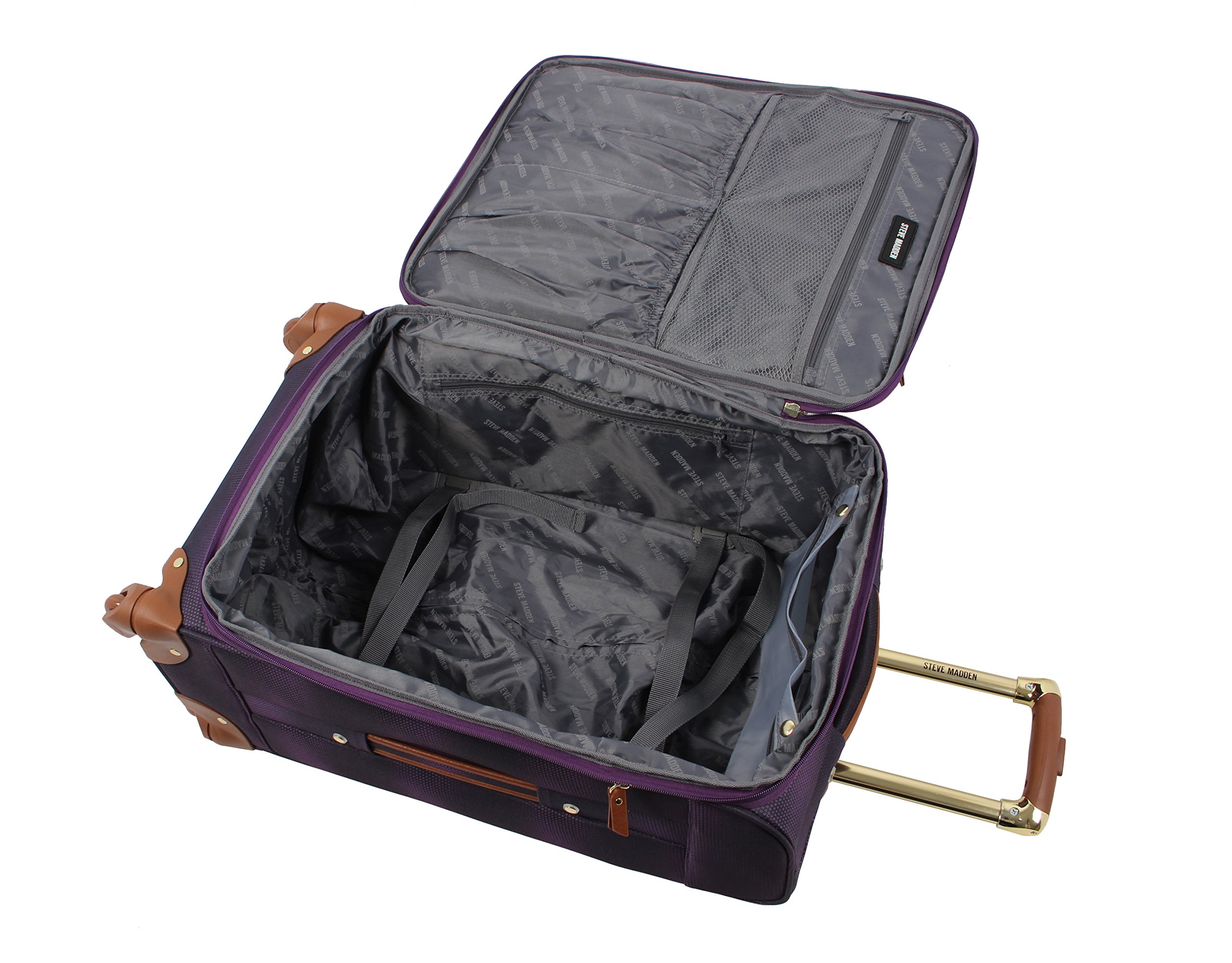 Steve Madden Unisex-Adult Luggage Spinner Suitcase - Shadow Purple, One Size Carry-On for Travel, Business Trips & Vacations