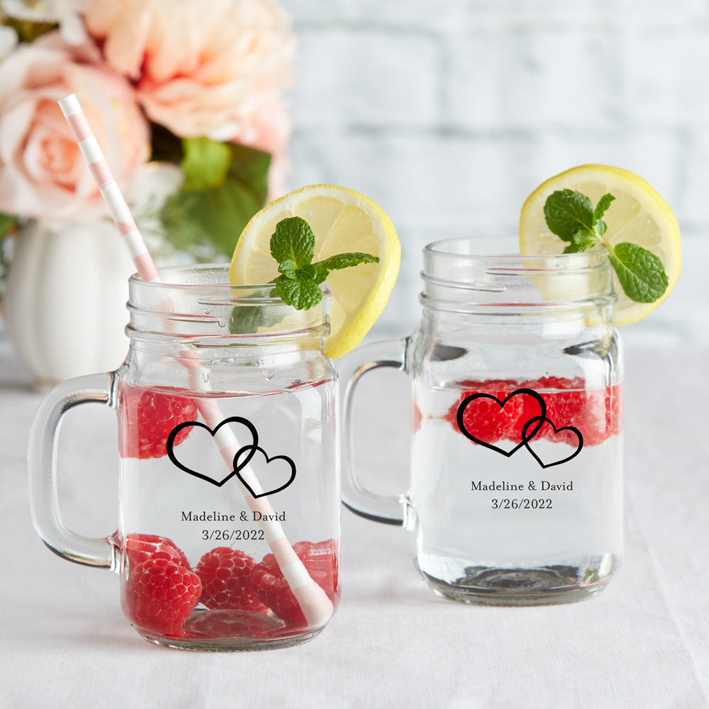 Personalized 16 oz Mason Jar Mug with Handle - Custom Name Engraved Glass Cup for Coffee, Tea & Smoothies - Perfect for Home, Office & Outdoor Picnics