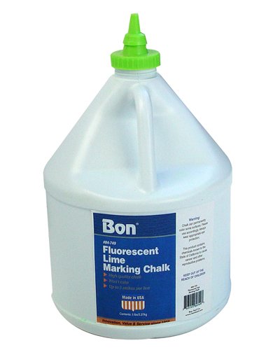 **Bon 84-749 5-Pound Fluorescent Lime Chalk for Chalk Box – Ideal for Construction, Marking, and Outdoor Use**