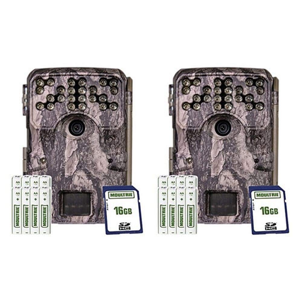 Moultrie MCG-14002 A900i Game Trail Camera Bundle with AAA Batteries & 16GB SD Card (2 Pack) - Ideal for Wildlife Monitoring, Hunting, and Outdoor Security Surveillance