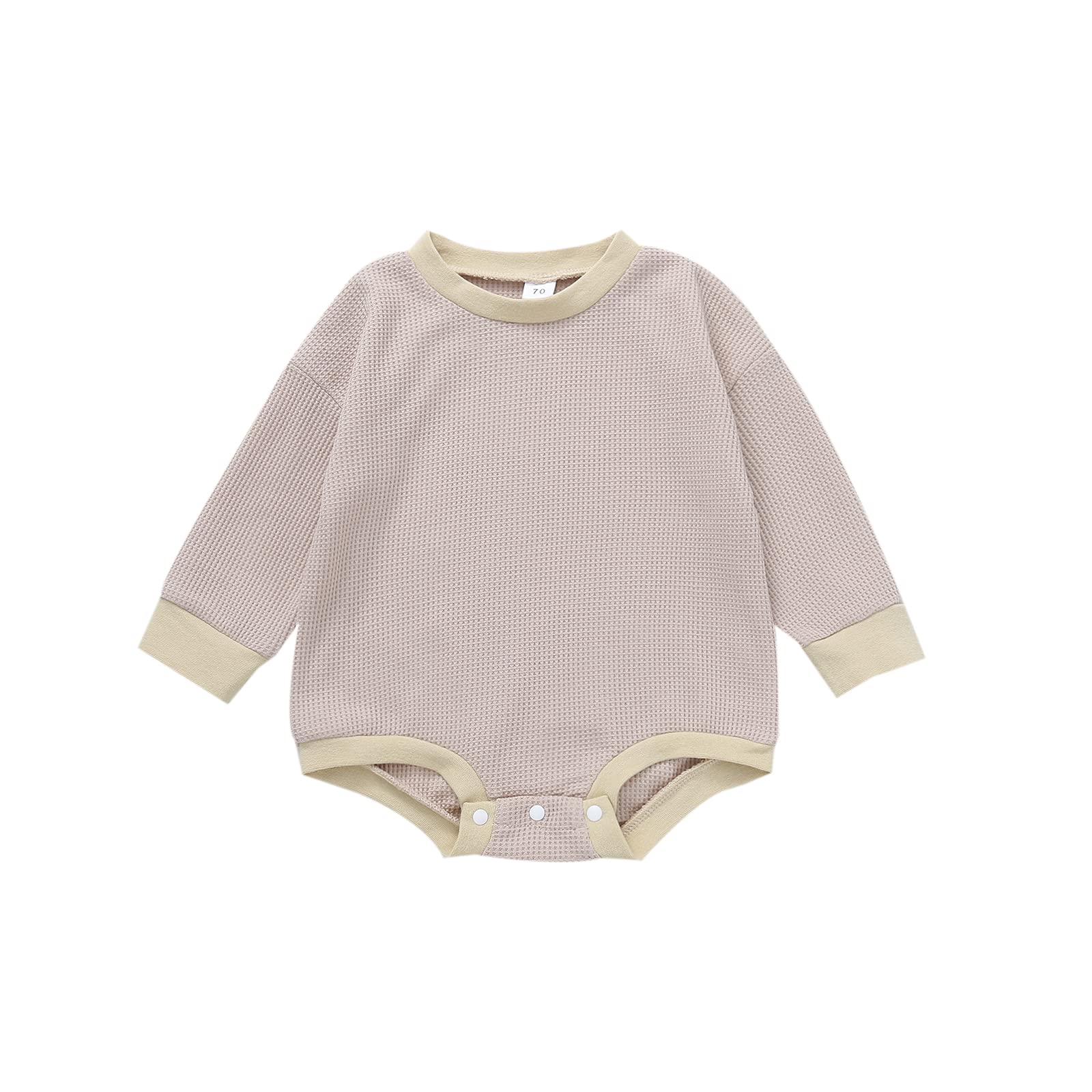 Douhoow Autumn Baby Romper - Soft Knit Waffle Bodysuit with Long Sleeves for Newborn Boys & Girls | Cozy Fall Outfit for Playdates, Family Photos & Seasonal Comfort