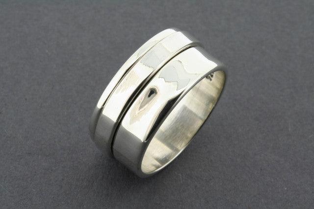 Clean Edge Spinner Ring - Sterling Silver Anxiety Relief Fidget Ring for Stress & Focus - Perfect for Adults & Teens