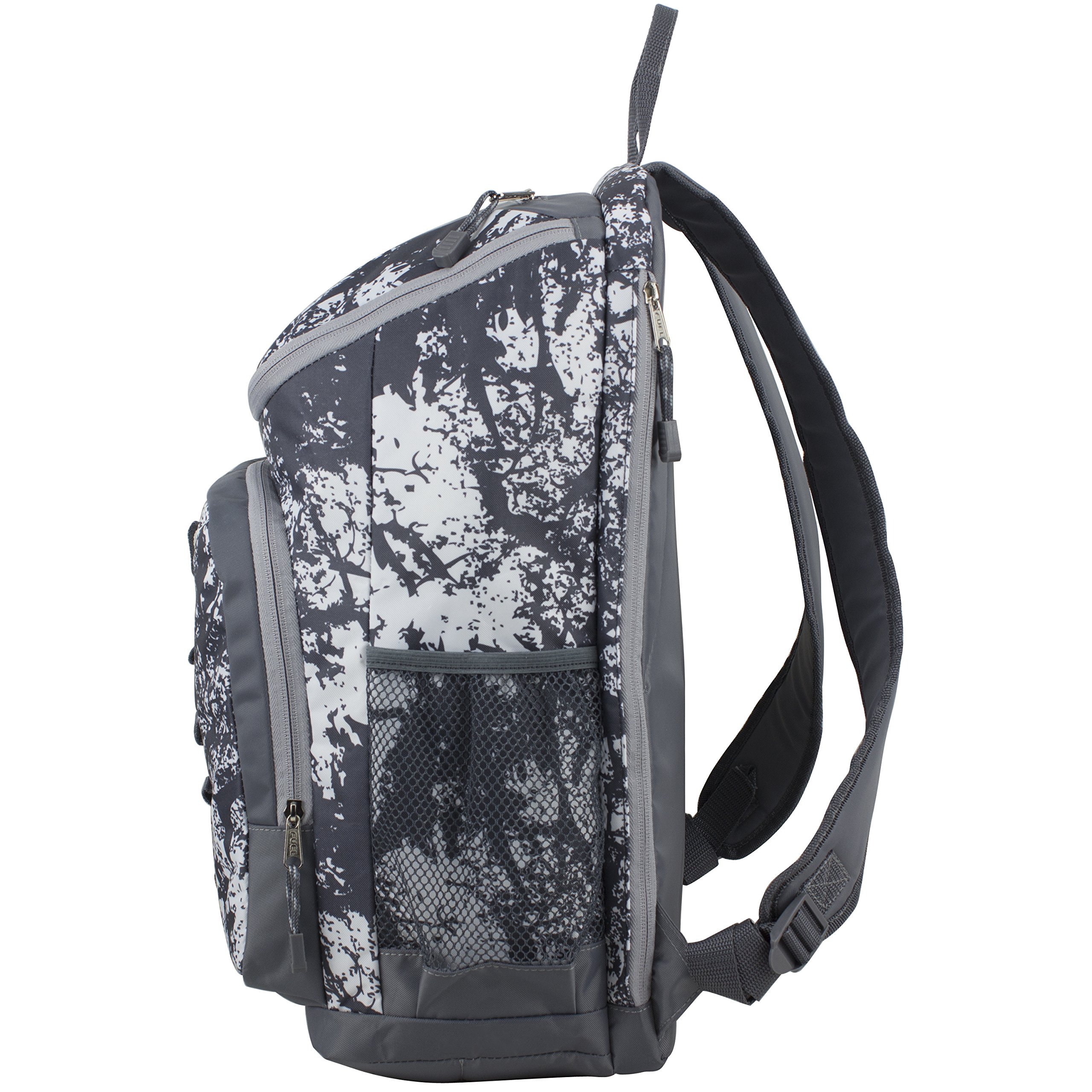 FUEL Wide Mouth Sports Backpack with Laptop Compartment - Waterproof Travel Backpack for Work, Gym, Hiking & Outdoor Adventures - Gray Flannel/Soft Silver - Perfect for Business Trips, College & Daily Commute