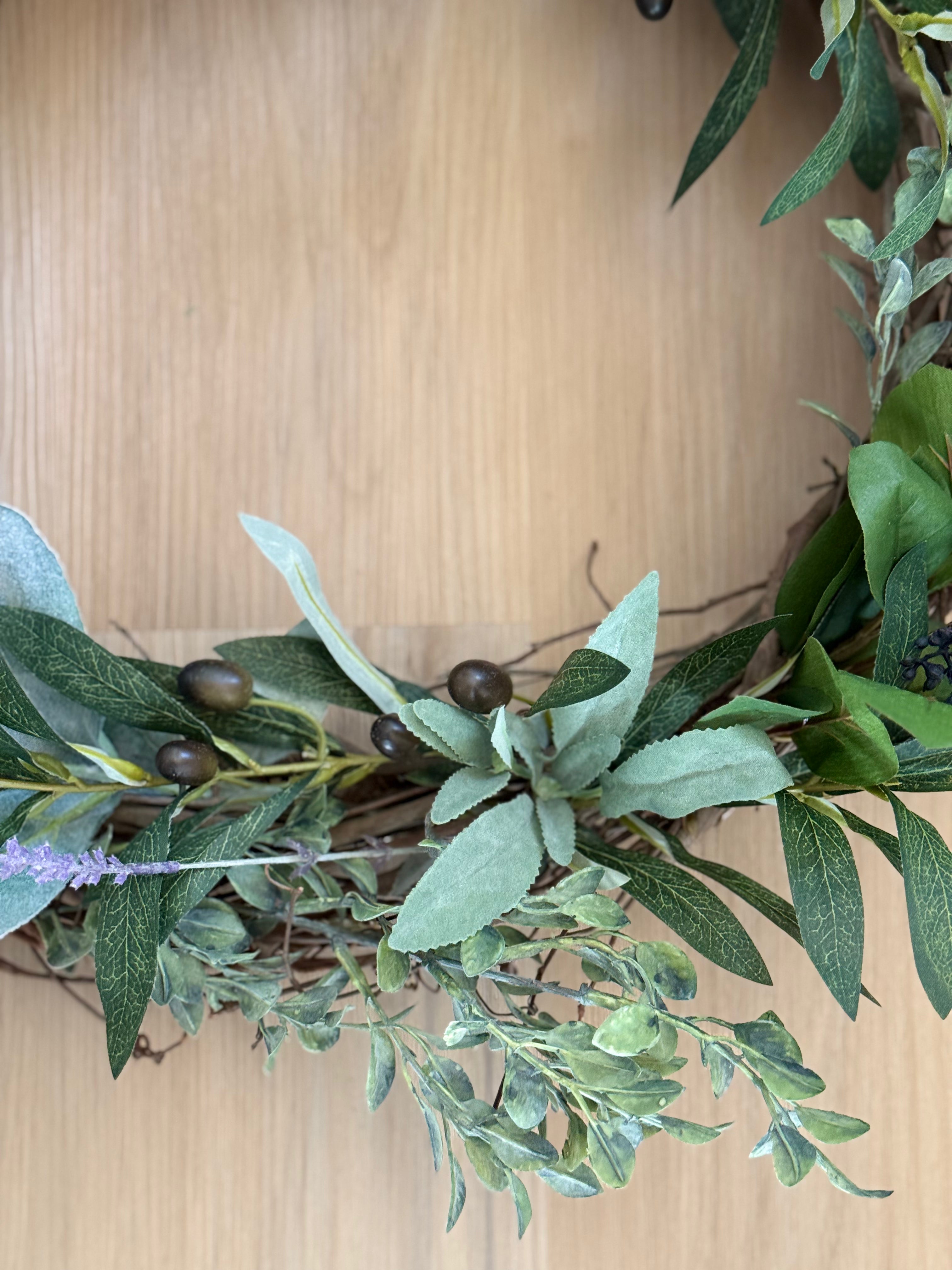 Under the Olive Tree Wreath - Handmade Olive Branch Wreath for Front Door, Wall Decor, Wedding & Home Decoration - Perfect for Christmas, Thanksgiving & Seasonal Home Decor