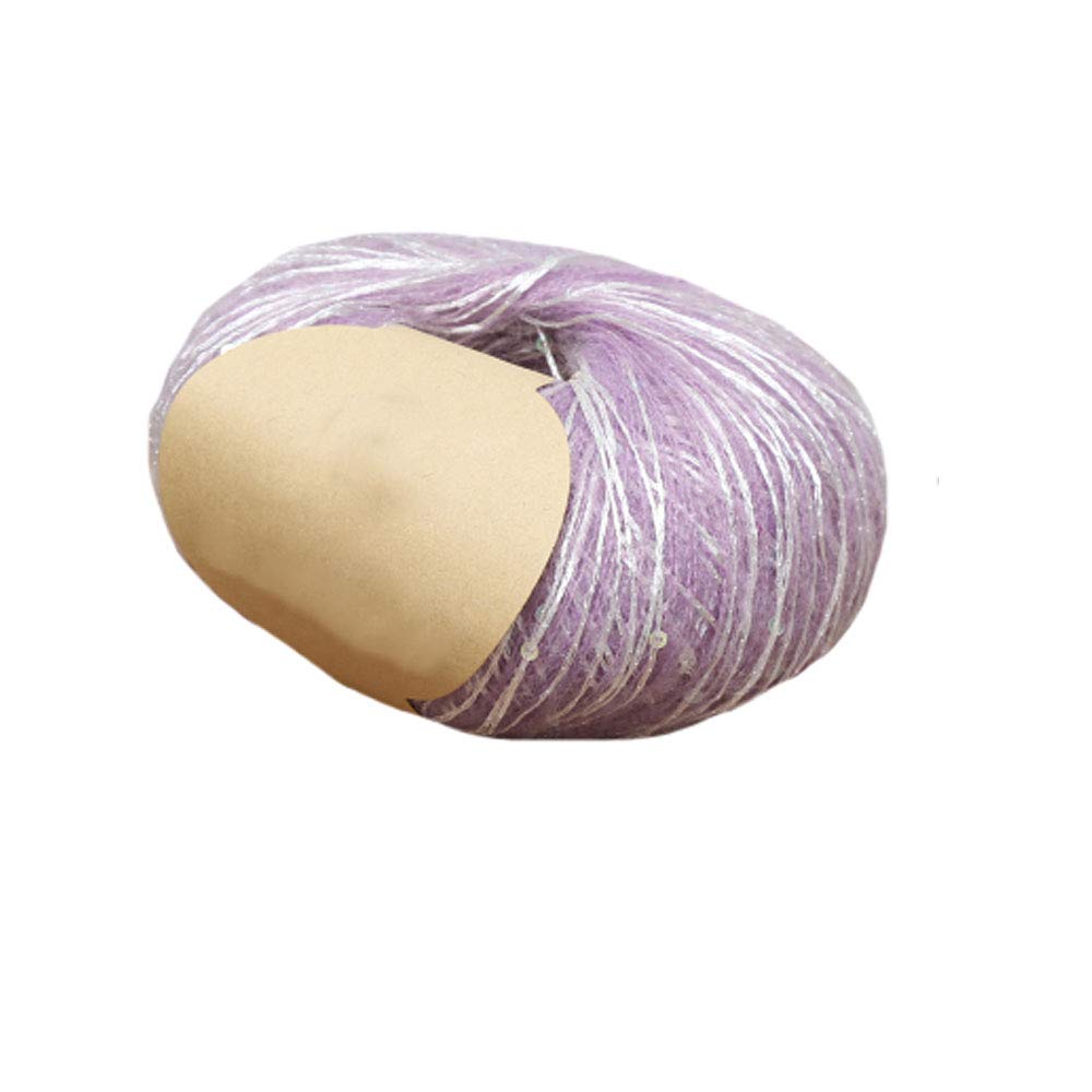 50g Lurex Mohair Yarn with Sequins - Soft Sparkly Light Purple Wool Yarn for Knitting & Crochet - DIY Winter Hats, Sweaters, Shawls & Scarves - Perfect for Handmade Gifts & Cozy Winter Accessories