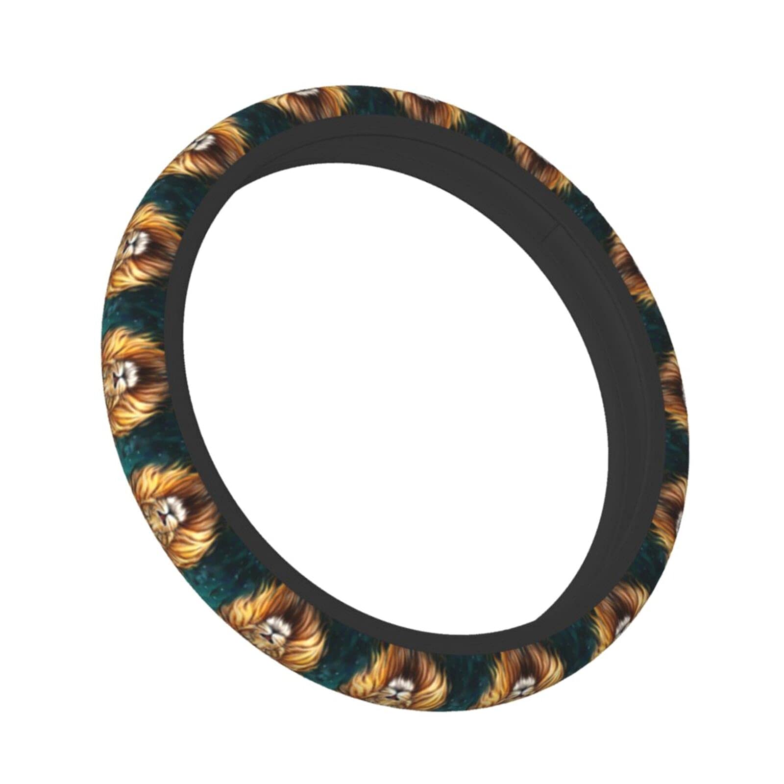 3D Lion Printed Anti-Slip Steering Wheel Cover - Breathable Universal Fit for 15 Inch Cars, SUVs & Pickup Trucks - Perfect for Off-Roading, Commuting & Long Drives