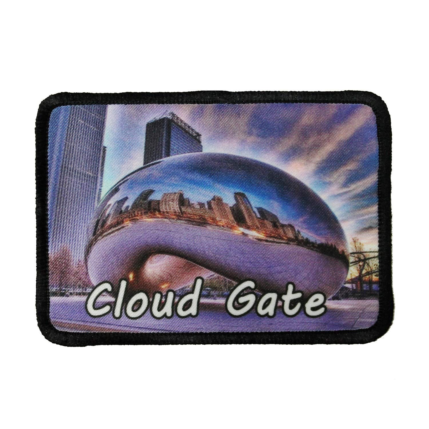 Chicago Cloud Gate Sculpture Iron-On Patch - Dye Sublimation Travel Souvenir for Jackets, Bags & Hats - Perfect for DIY Crafts & Gifts