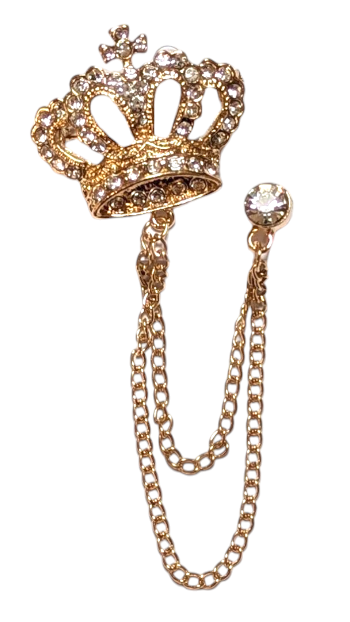 Dupsie's Majestic Gold Crown Lapel Pin - Elegant Brooch for Suits, Blazers & Formal Wear - Perfect for Weddings, Prom & Business Events (DPLPKGC3)