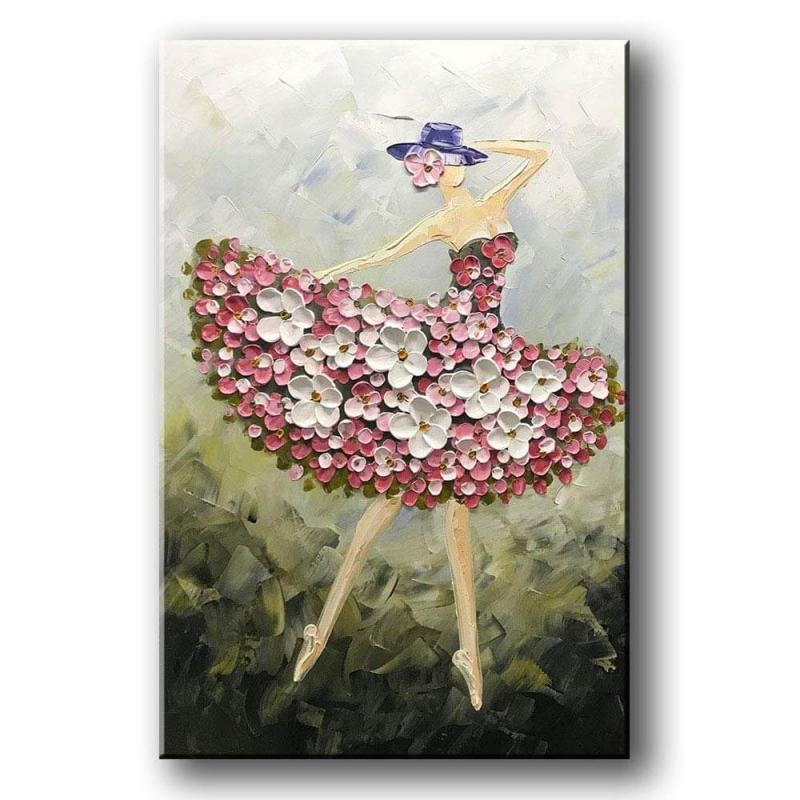 Abstract Acrylic Painting of a Pretty Woman - Modern Contemporary Art with Palette Knife Technique | Perfect for Living Room, Bedroom & Office Wall Decor