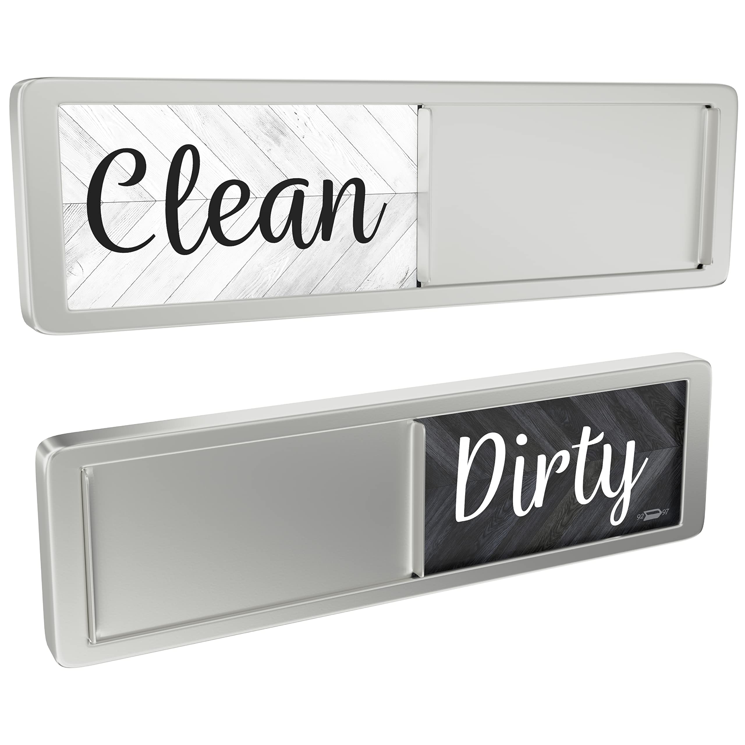 **Universal Strong Dishwasher Magnet Sign - Clean Dirty Indicator for Kitchen Organization, Rustic Farmhouse Black & White Design - Perfect for Home, Office & RV Use**