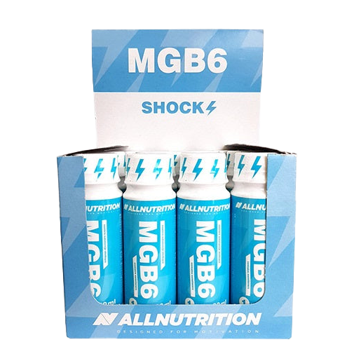 Allnutrition MGB6 Shock - 12 x 80ml Energy Booster for Workouts & Sports Performance | Pre-Workout Supplement for Gym, Running & Fitness Training