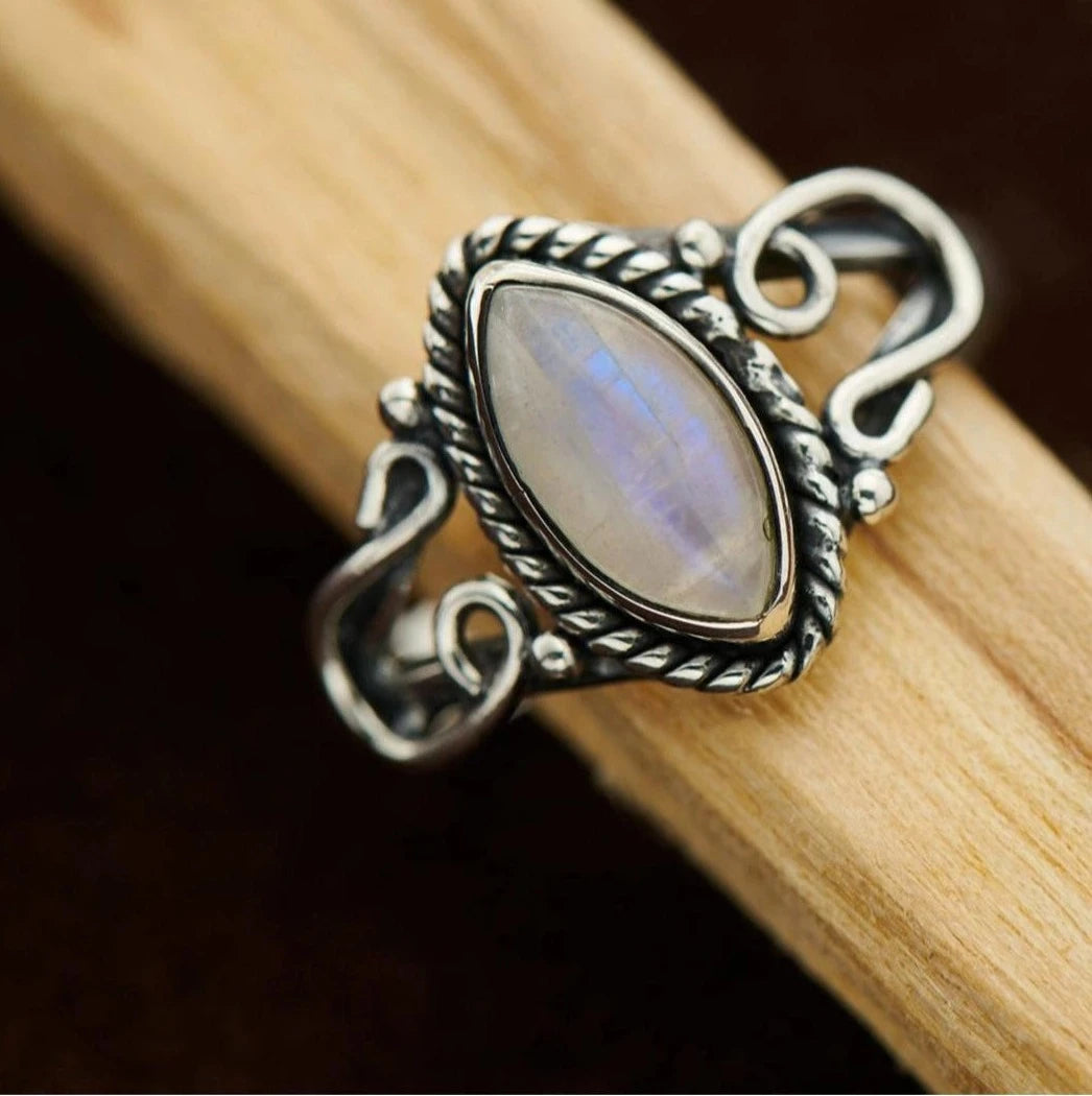 Moonstone Ring Style 2 - Elegant Sterling Silver Jewelry for Women | Perfect for Everyday Wear, Gift Giving & Special Occasions