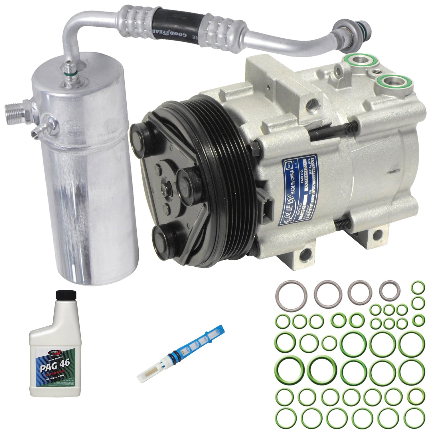 Universal Air Conditioner KT 1582 A/C Compressor and Component Kit - Replacement Parts for Car AC Systems - Perfect for Home & Auto Repair Shops