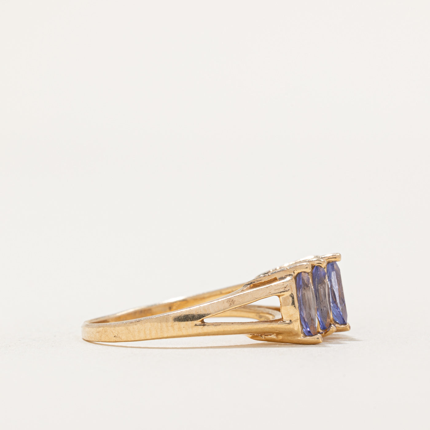 1.00ctw Five Stone Marquise Cut Tanzanite Ring in Sterling Silver - Size 7.25 | Elegant Tanzanite Jewelry for Engagement, Anniversary & Special Occasions
